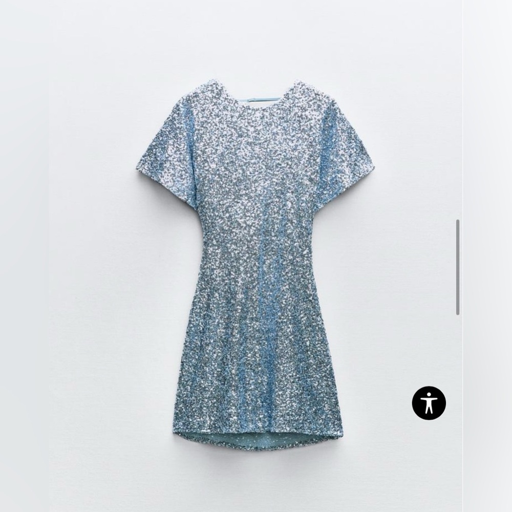 powder blue sequin dress